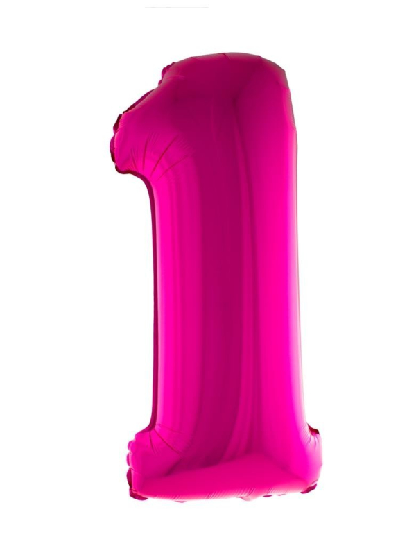 Ballon anniversaire rose chiffre 1 - 102 cm ESPA - Funny Fashion - 2