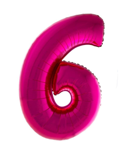 Ballon anniversaire rose chiffre 6 - 102 cm ESPA - Funny Fashion - 2