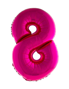 Ballon aluminium rose, chiffre 8 - 102 cm