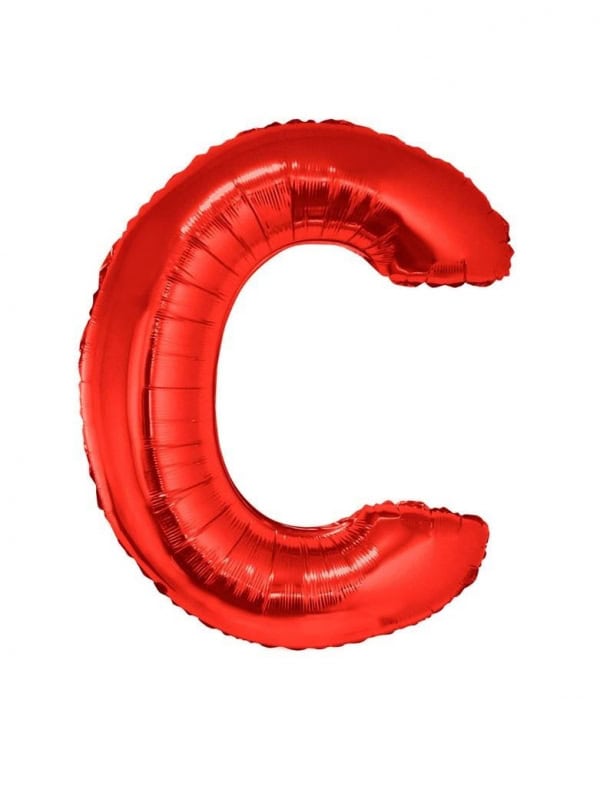 Ballon aluminium lettre C rouge - 102 cm