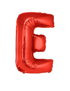 Ballon aluminium lettre E rouge - 102 cm
