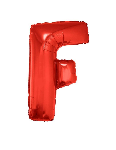 Ballon aluminium lettre F rouge - 102 cm