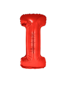 Ballon aluminium lettre I rouge - 102 cm