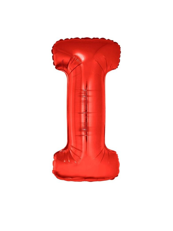 Ballon aluminium lettre I rouge - 102 cm