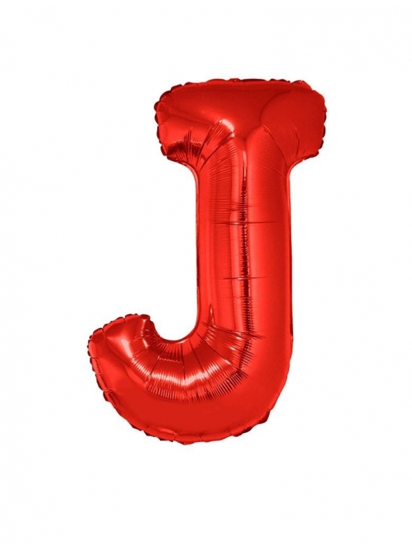 Ballon aluminium lettre J rouge - 102 cm