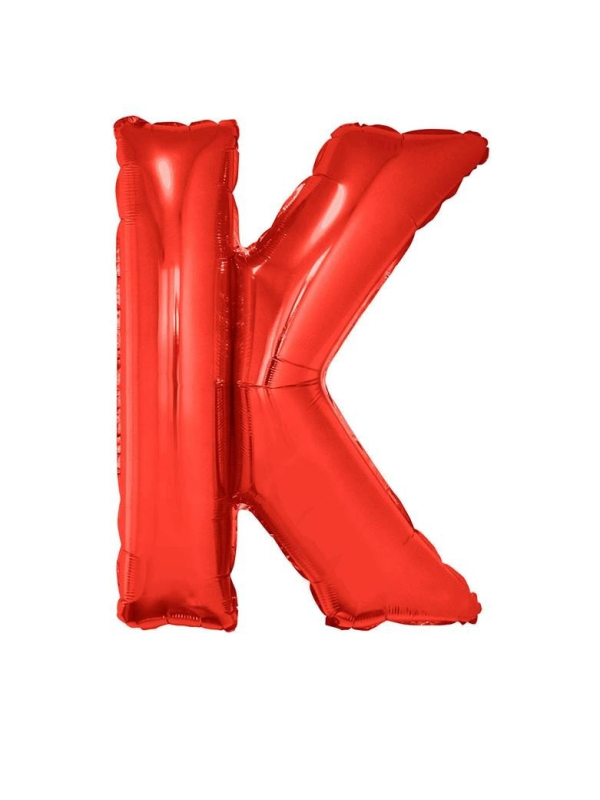 Ballon aluminium lettre K rouge - 102 cm