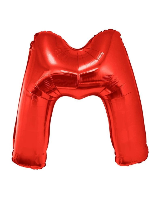 Ballon aluminium lettre M rouge - 102 cm