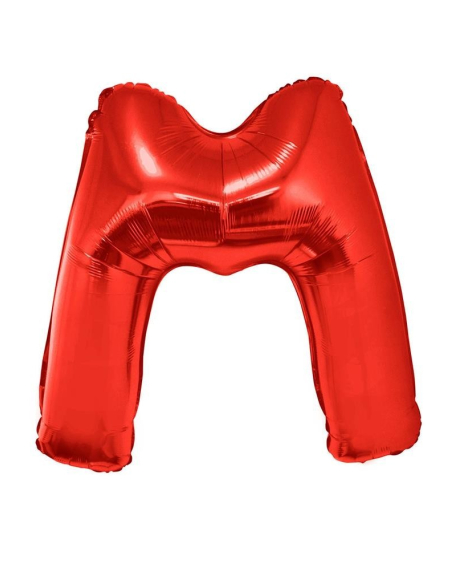Ballon aluminium lettre M rouge - 102 cm