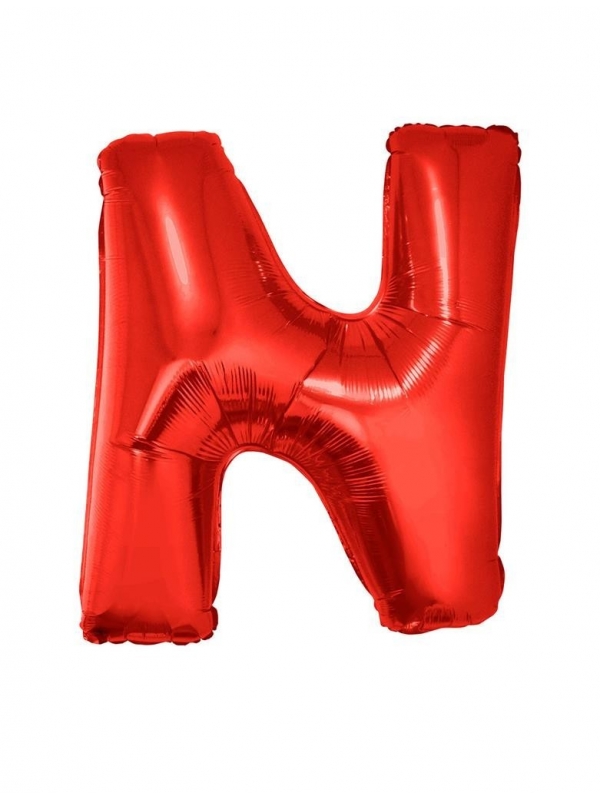 Ballon aluminium lettre N rouge - 102 cm