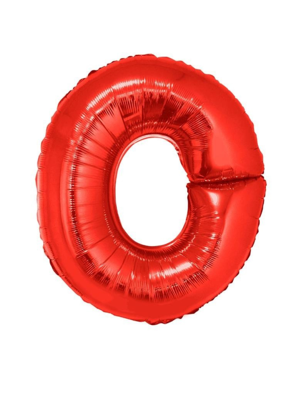 Ballon aluminium lettre O rouge - 102 cm