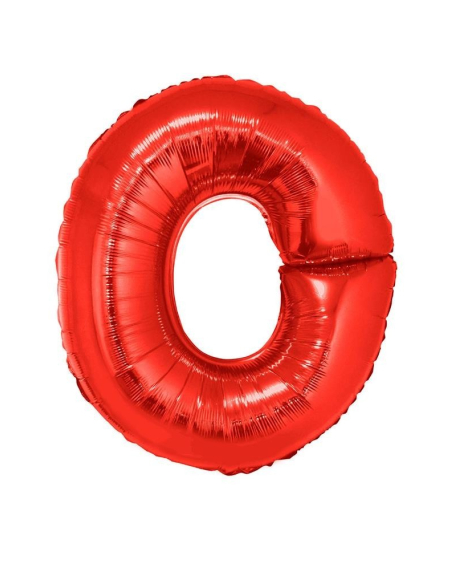 Ballon aluminium lettre O rouge - 102 cm
