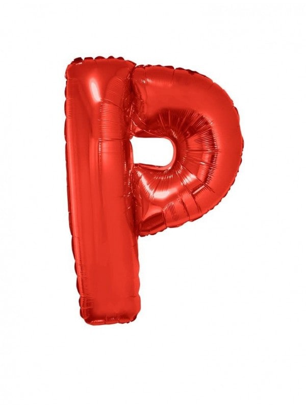 Ballon aluminium lettre P rouge - 102 cm