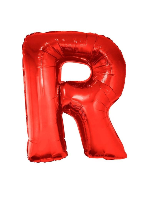 Ballon aluminium lettre R rouge - 102 cm