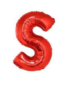 Ballon aluminium lettre S rouge - 102 cm