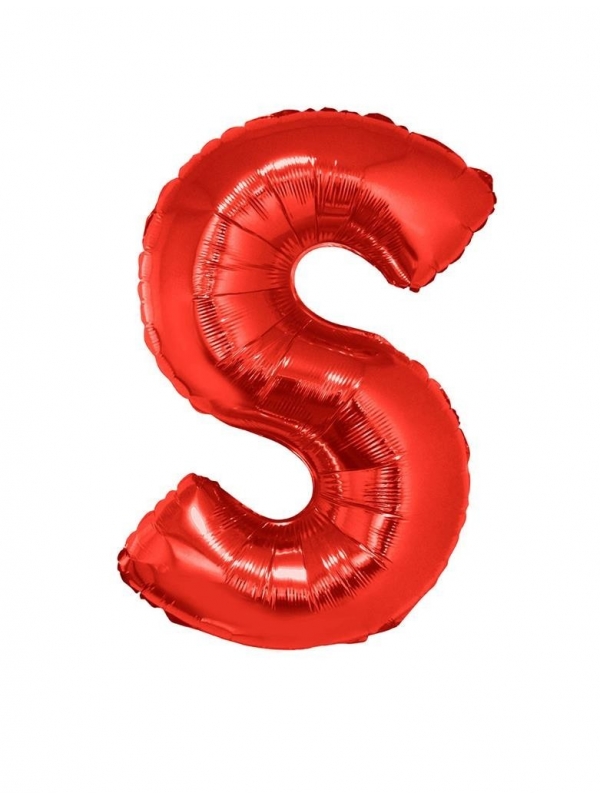 Ballon aluminium lettre S rouge - 102 cm