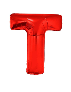 Ballon aluminium lettre T rouge - 102 cm