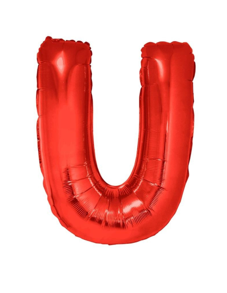 Ballon aluminium lettre U rouge - 102 cm