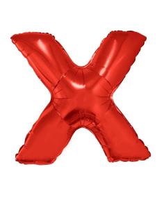 Ballon aluminium lettre X rouge - 102 cm