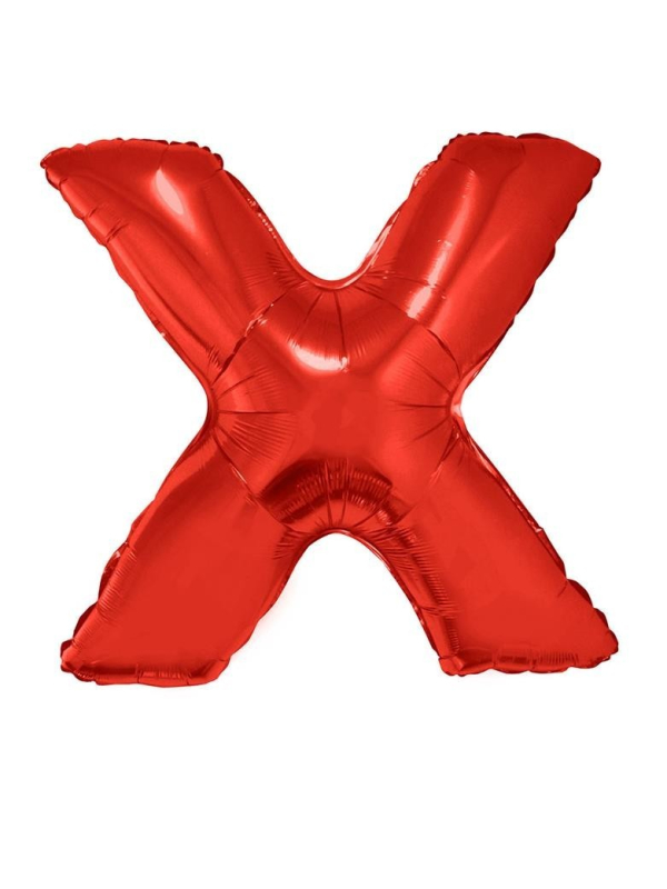 Ballon aluminium lettre X rouge - 102 cm