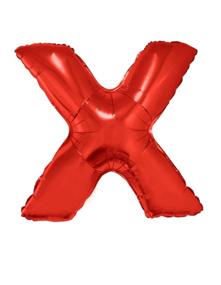 Ballon aluminium lettre X rouge - 102 cm