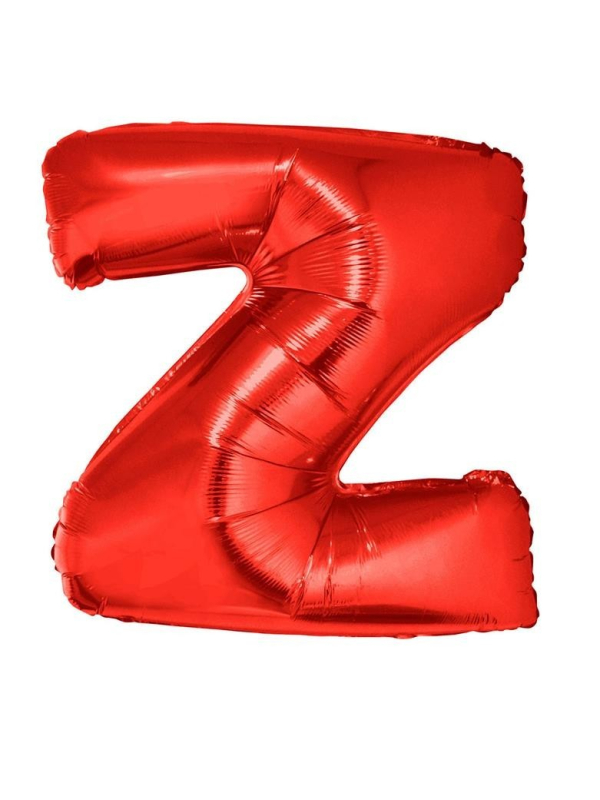 Ballon aluminium lettre Z rouge - 102 cm
