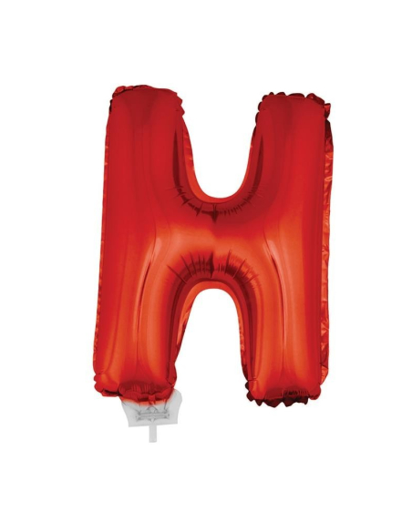 Ballon Aluminium rouge lettre -H- 45x25cm