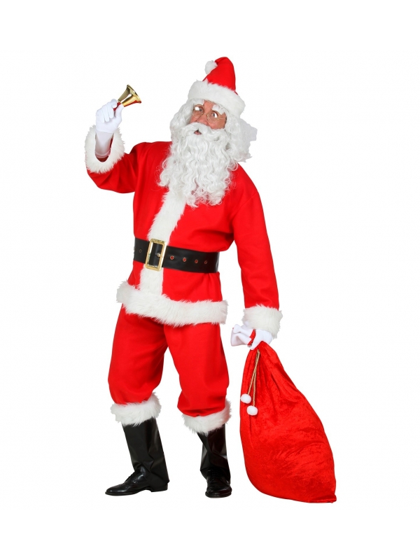 Déguisement Père Noël (veste, pantalon, ceinture, couvre-bottes, bonnet)