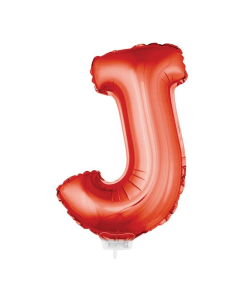 Ballon Aluminium rouge lettre -J- 45X25cm