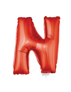 Ballon aluminium rouge lettre -N- 45x25