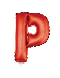 Ballon aluminium rouge lettre -P-  45x25cm