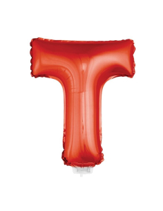 Ballon aluminium rouge lettre -T-45x25cm