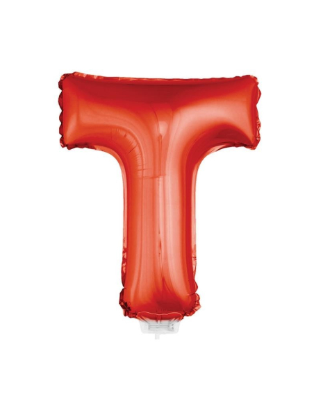 Ballon aluminium rouge lettre -T-45x25cm