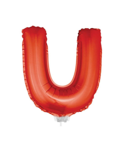 Ballon aluminium rouge lettre -U-45x25cm