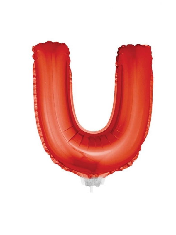 Ballon aluminium rouge lettre -U-45x25cm