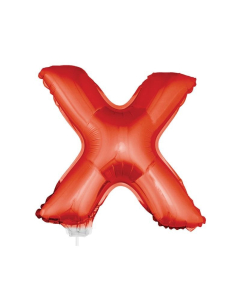Ballon aluminium rouge lettre -X- 45x25cm