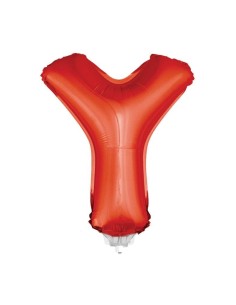 Ballon aluminium rouge lettre -Y- 45x25cm