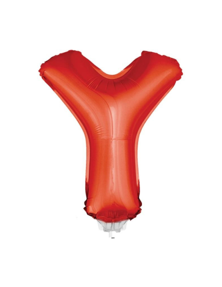 Ballon aluminium rouge lettre -Y- 45x25cm