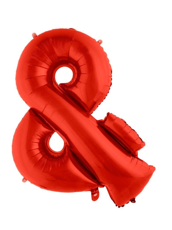 Ballon aluminium forme (&) rouge - 102CM