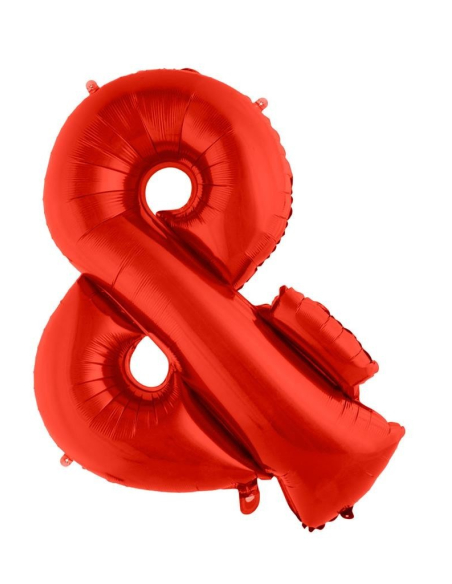 Ballon aluminium forme (&) rouge - 102CM
