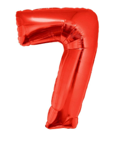 Ballon aluminium rouge chiffre -7- 102CM