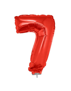 Ballon aluminium rouge chiffre - 7 - 41 cm