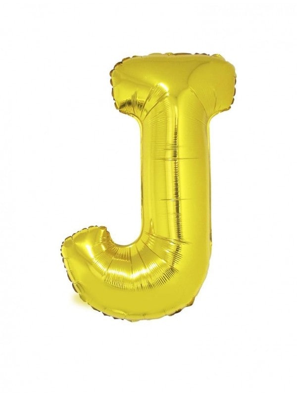Ballon aluminium OR  lettre  -J- taille 102cm