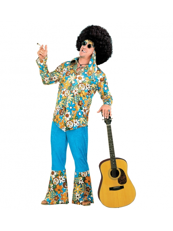 Déguisement Hippie Homme Multicolore (chemise, pantalon, bandeau)