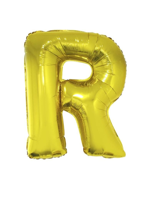 Ballon aluminium OR lettre -R- taille 102cm