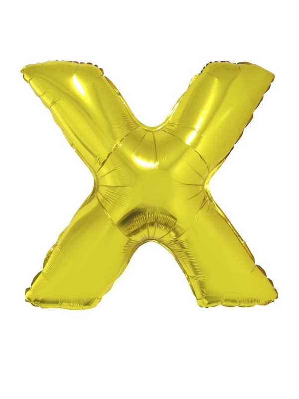 Ballon aluminium OR lettre -X- 102cm