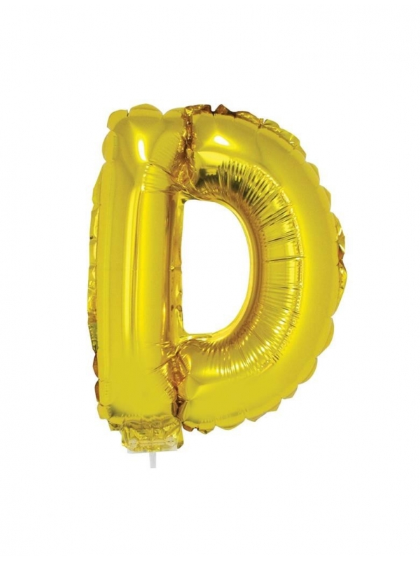 Ballon aluminium OR lettre -D- taille 41cm