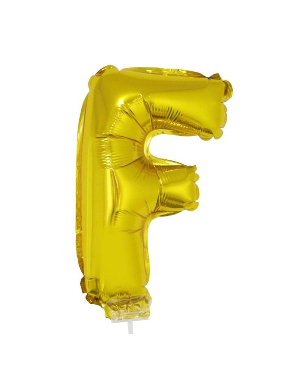 Ballon aluminium avec baton OR lettre- F- 41cm