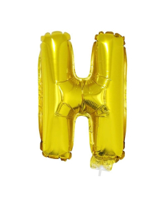 Ballon aluminium baton OR lettre -H- 41cm