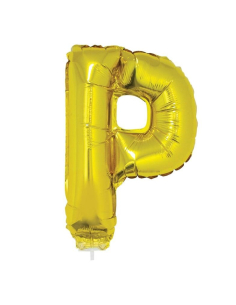 Ballon aluminium avec baton OR lettre -P- taille 41cm
