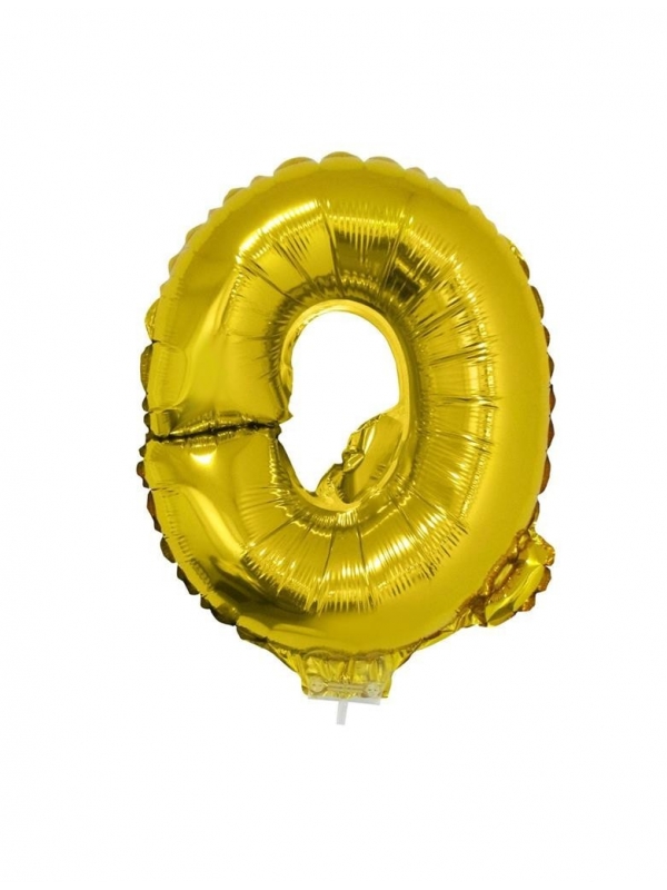 Ballon aluminium avec baton OR lettre-Q- taille 41cm